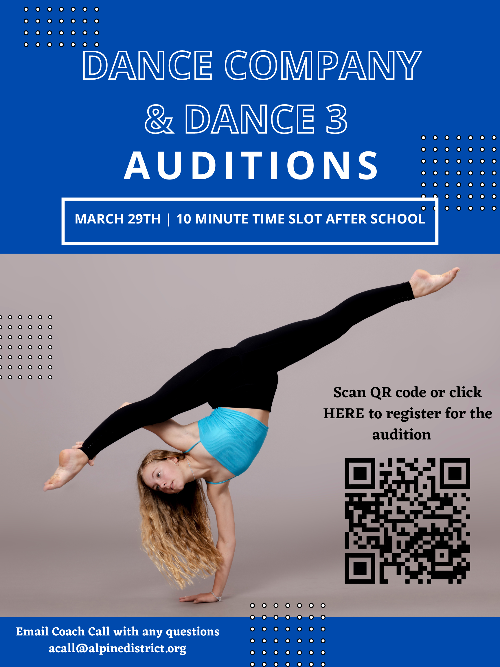 Dance Company and Dance 3 Auditions